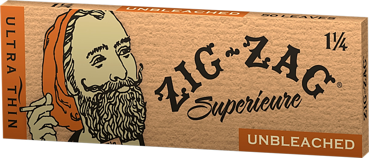 Zig Zag Ultra Thin 1 1/4  Rolling Papers Unbleached Brown Per Pack USA Shpd