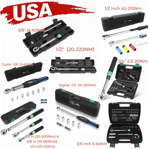 1/2'' 3/8" 1/4'' 2.5-220Nm Mechanical / Digital Torque Wrench Adjustable Wrench