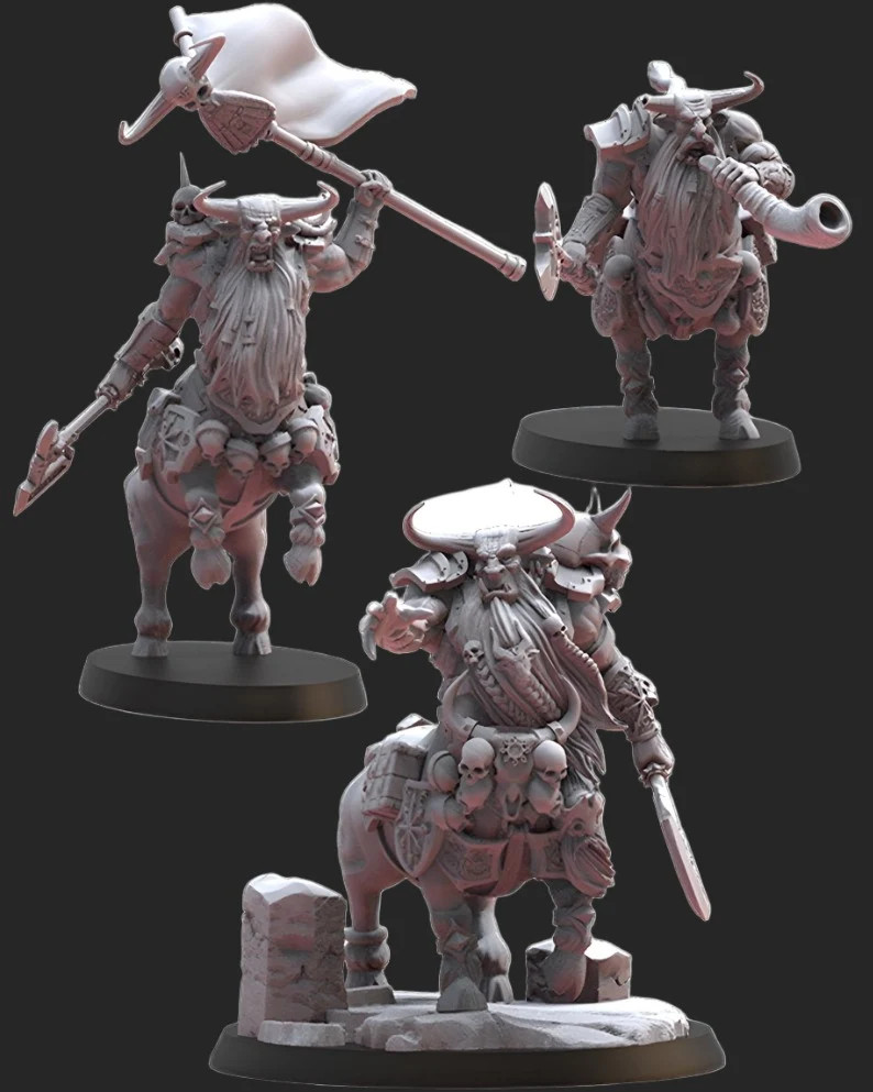 Bul-Thaurs Command Group (Set of 3) - 28-32mm - Resin Tabletop Miniatures