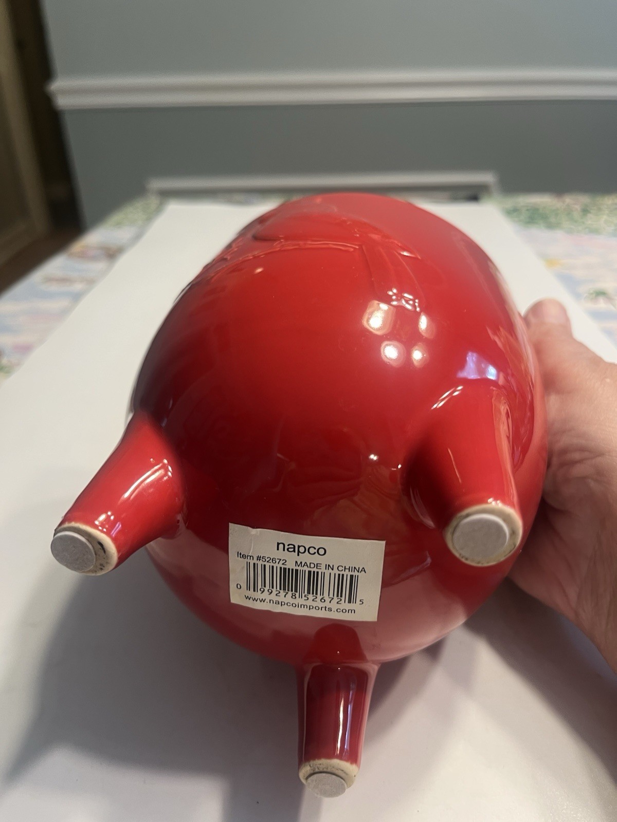 Napco Cardinal Bird Three Footed Red Planter