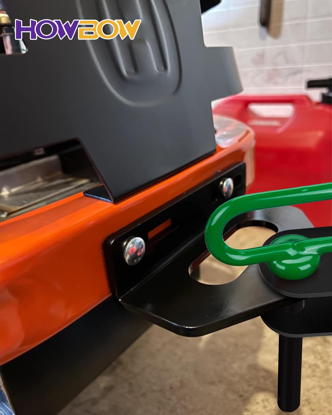 Zero Turn Trailer Hitch With Pin, and Black & Green