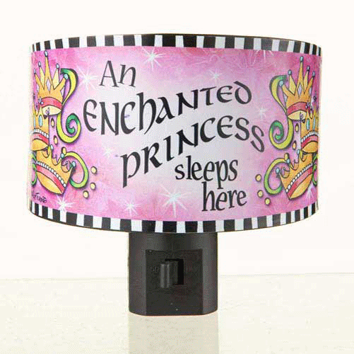 Princess Crown NIGHT LIGHT Enchanted Princess Sleeps Here Projects Crown on wall