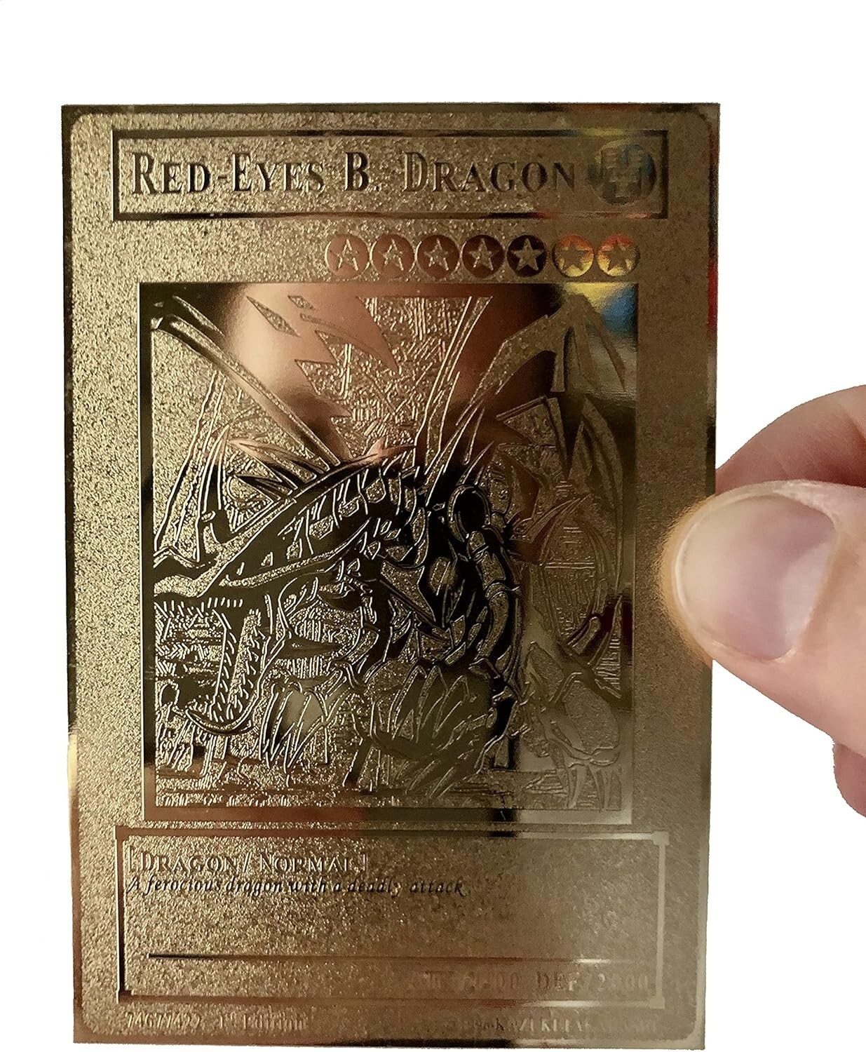 Red-Eyes B. Dragon Custom Yugioh Metal Card Limited Collection Golden Cards
