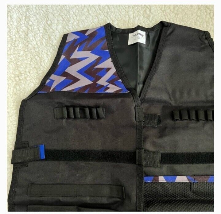 Kids Black Tactical Vest - Nerf Dart Storage *NEW*