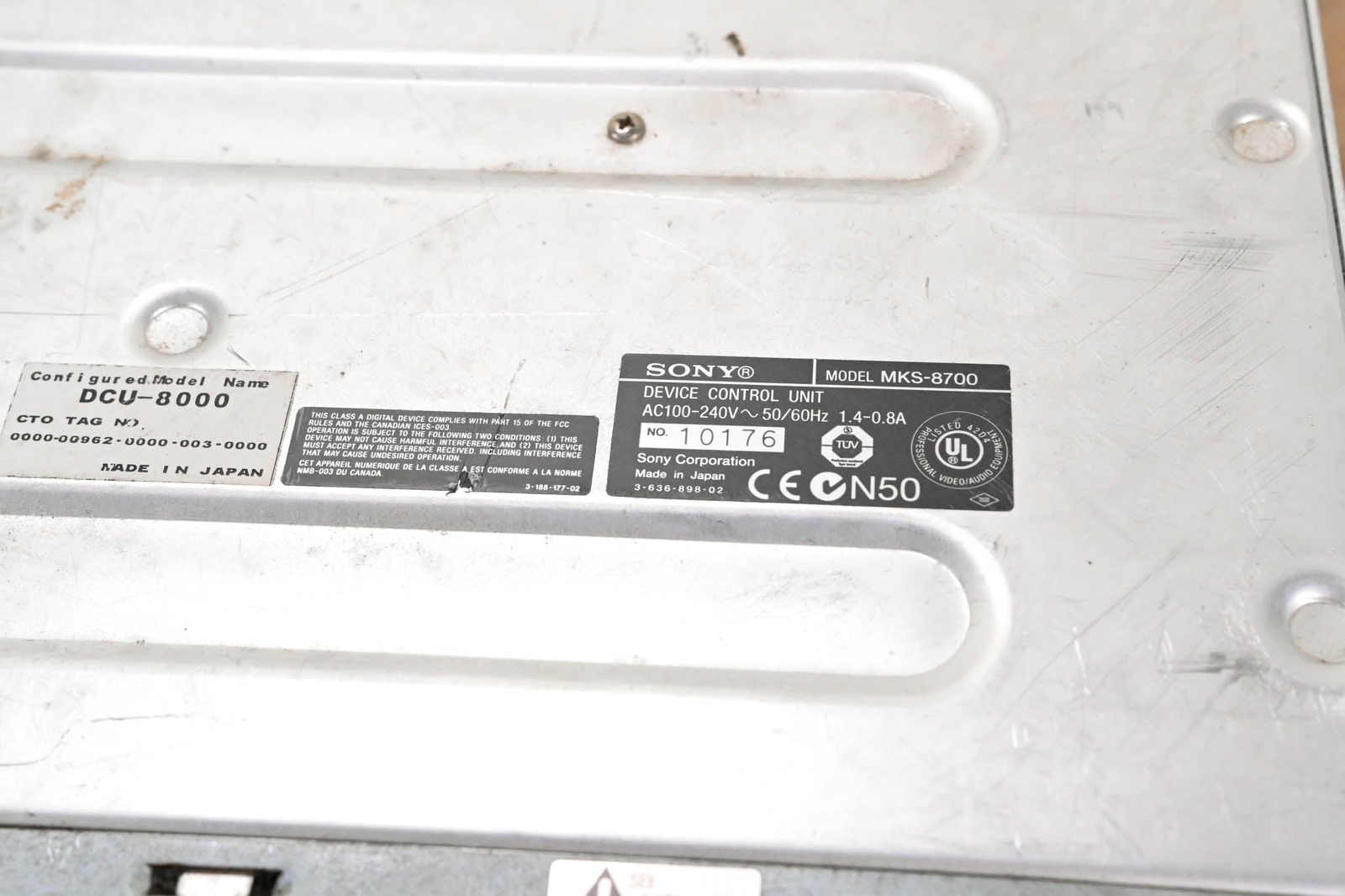 Sony MKS-8700 Device Control Unit Processor CG01D57