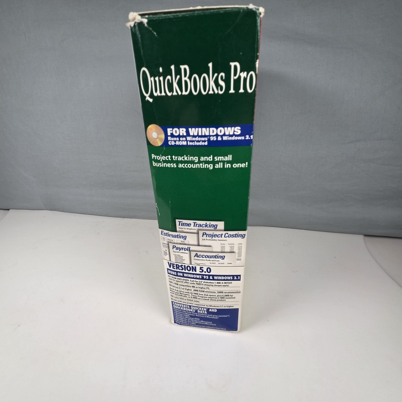 Vintage QuickenQuickbooks Version 5.0 on windows 95 windows 3.1, 3.5” Diskettes
