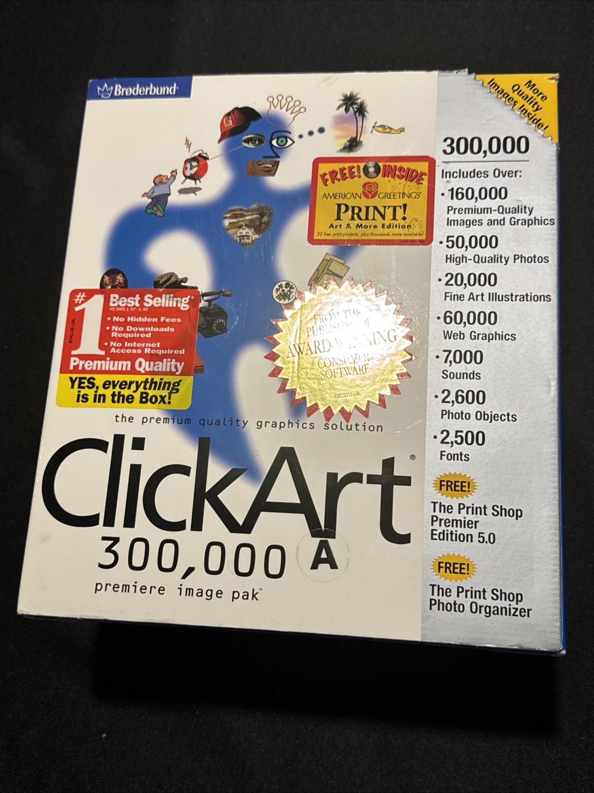 Clickart 300,000 Premiere Image Pak 20 CD Set! Software + Book by Broderbund
