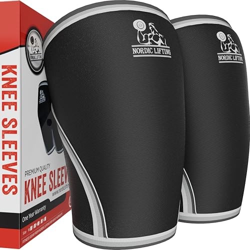 7mm Neoprene Knee Sleeves (1 Pair) Support & Compression for X-Small Black