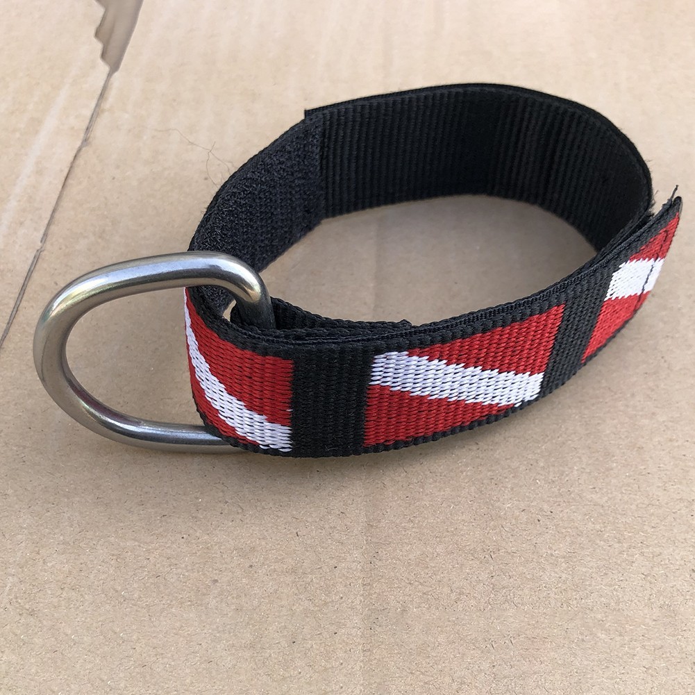 Wrist Strap Diving Adjustable Black Diving Flag Pattern Easy To Use Nylon Scuba