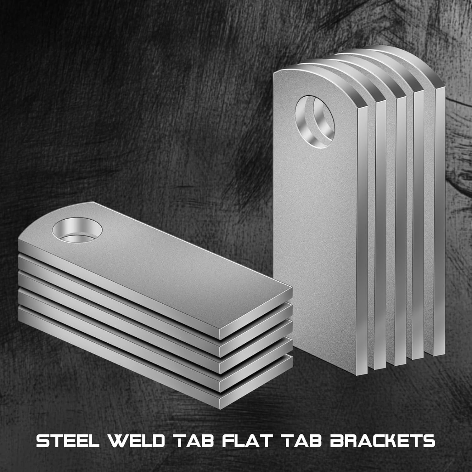 Versatile Steel Weld Tabs - 10-Piece Set with Flat Bottom Design, 2.6" High