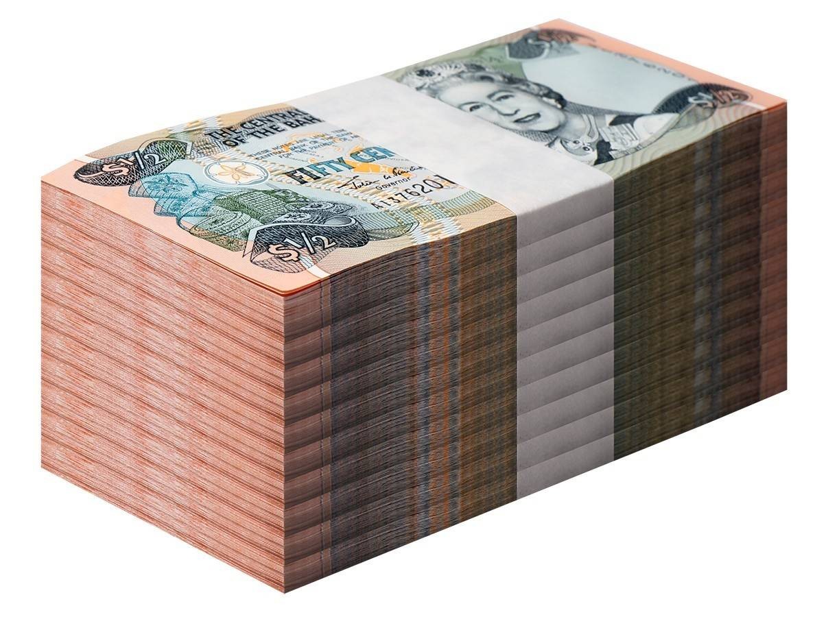 Bahamas 1/2 Dollar, 2001, P-68, UNC X 1000 PCS Brick