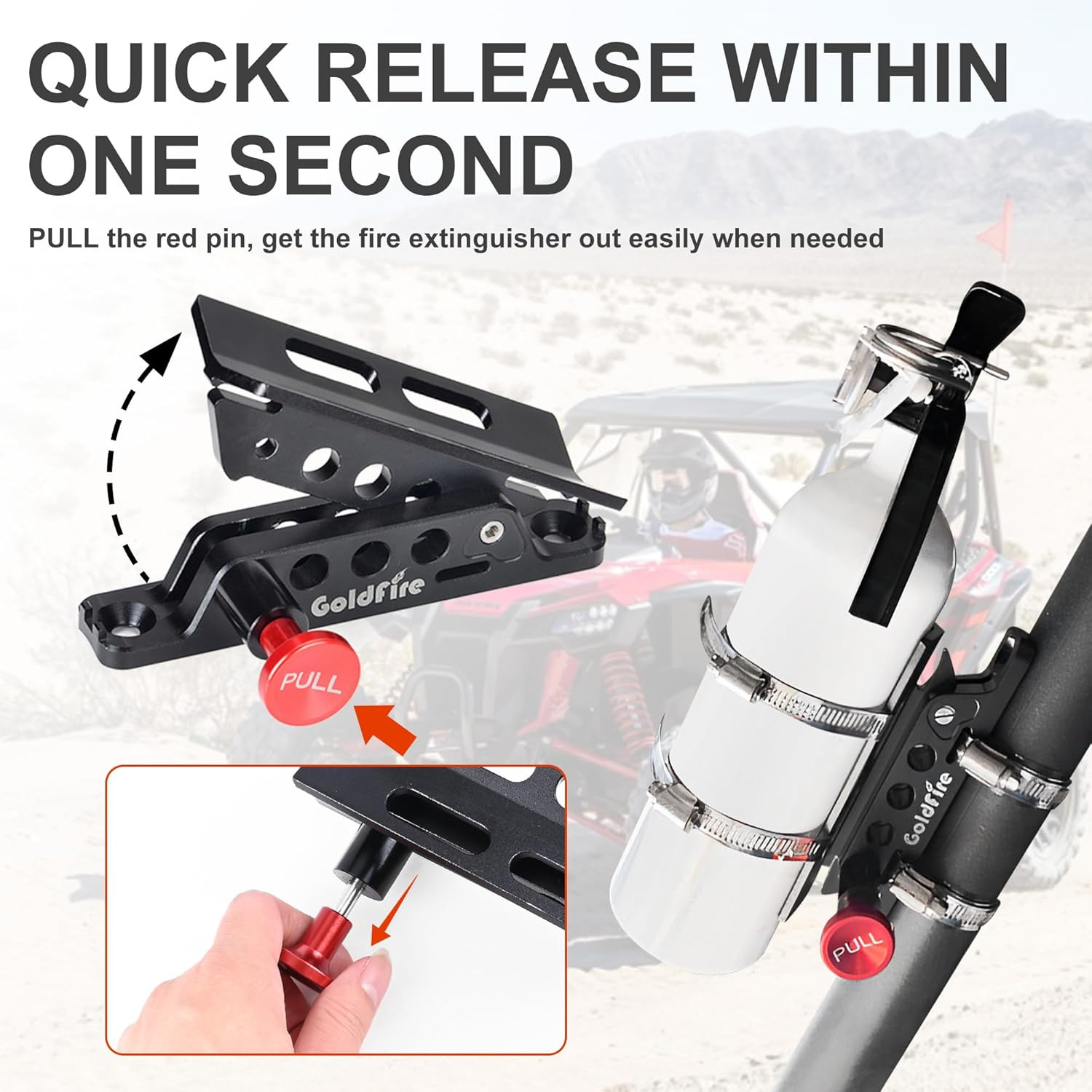 Quick Release Fire Extinguisher Mount Bracket Holder Aluminum Roll Bar Mount Bot