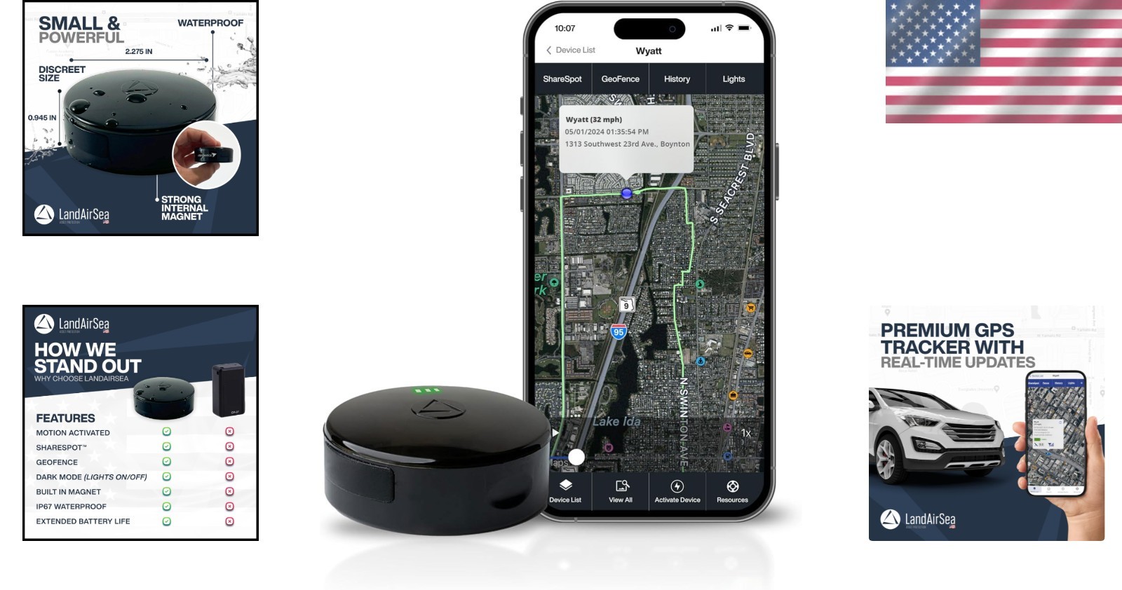 Magnetic and Motion Activated GPS Tracker for Vehicles & Assets - Rechargeable