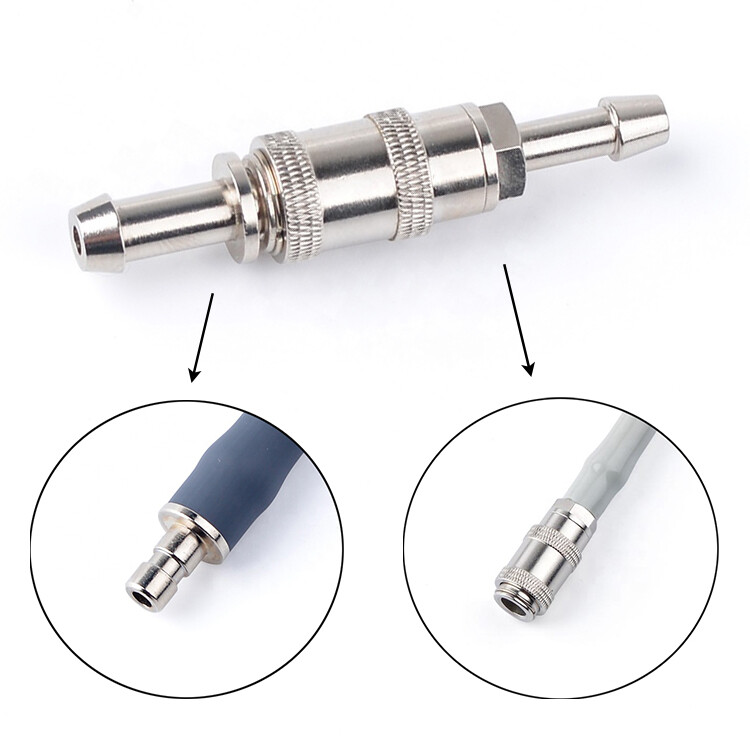 Metal NIBP Connector for Patient Monitor Blood Pressure Cuff 1*Male+1*Female