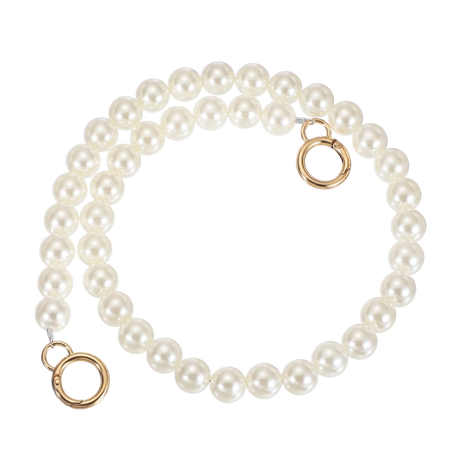Imitation Pearl Purse Strap 24" Handbag Chain with Spring Clasp 16mm