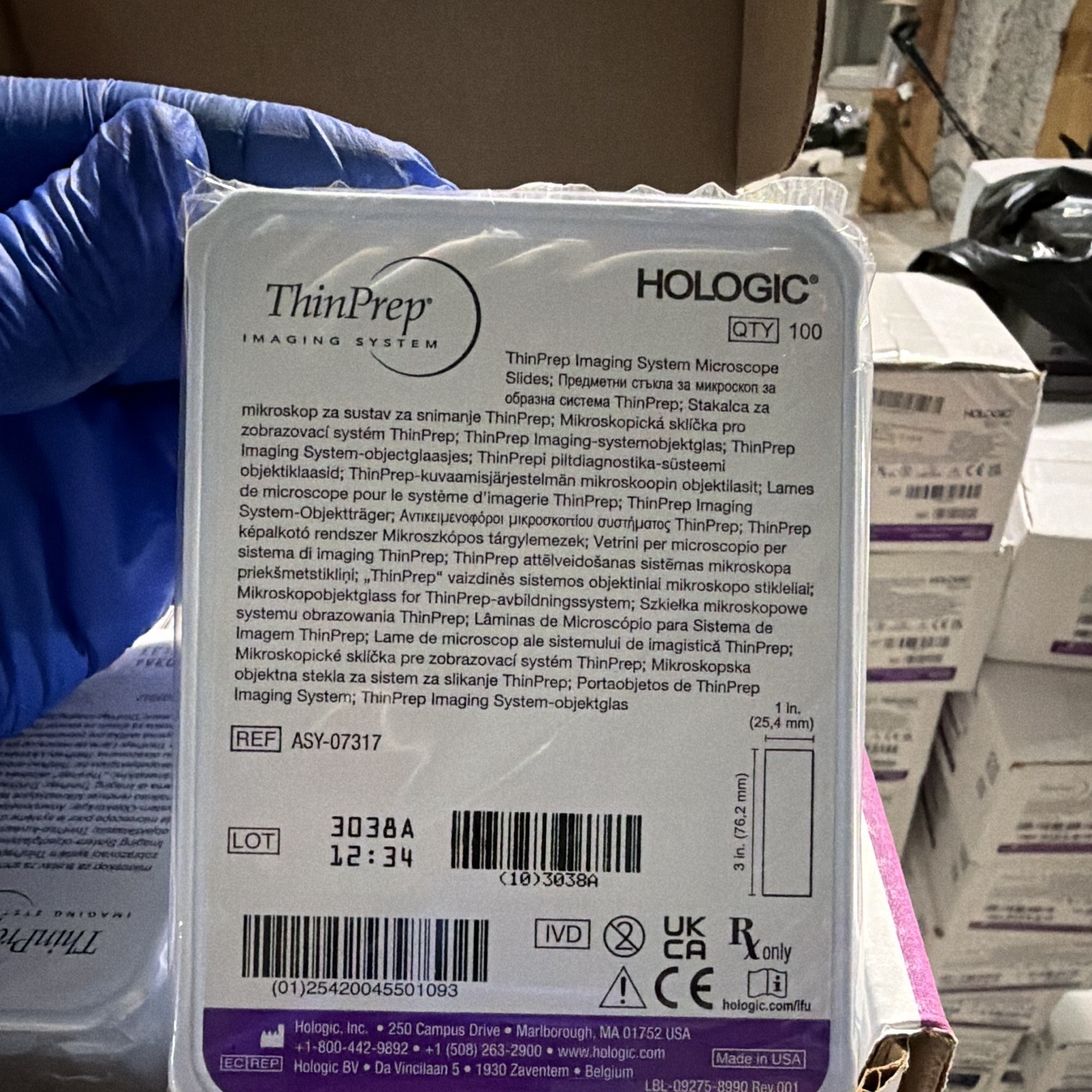 Hologic ThinPrep Blank Glass Microscope Slides Clear 70373-001 Qty 100