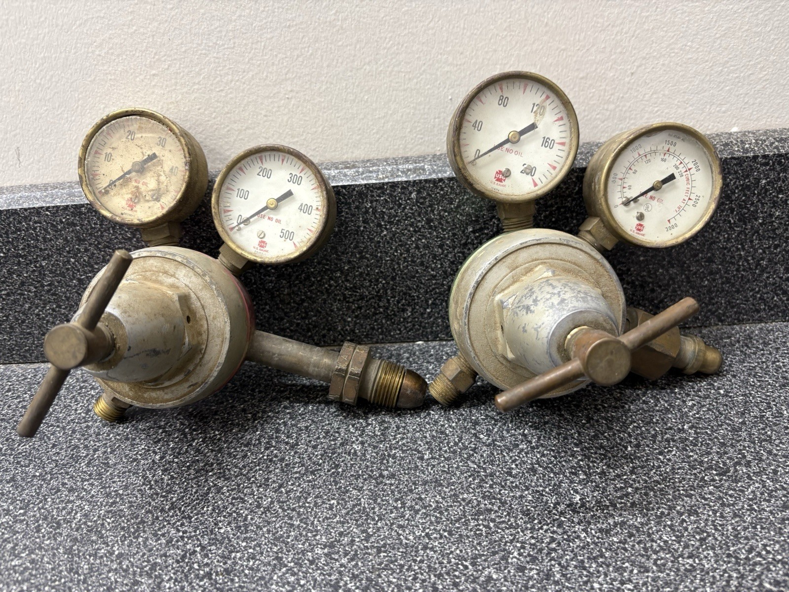 Vintage Miles Single Stage Oxyacetylene Regulators For Cutting Torch Welding