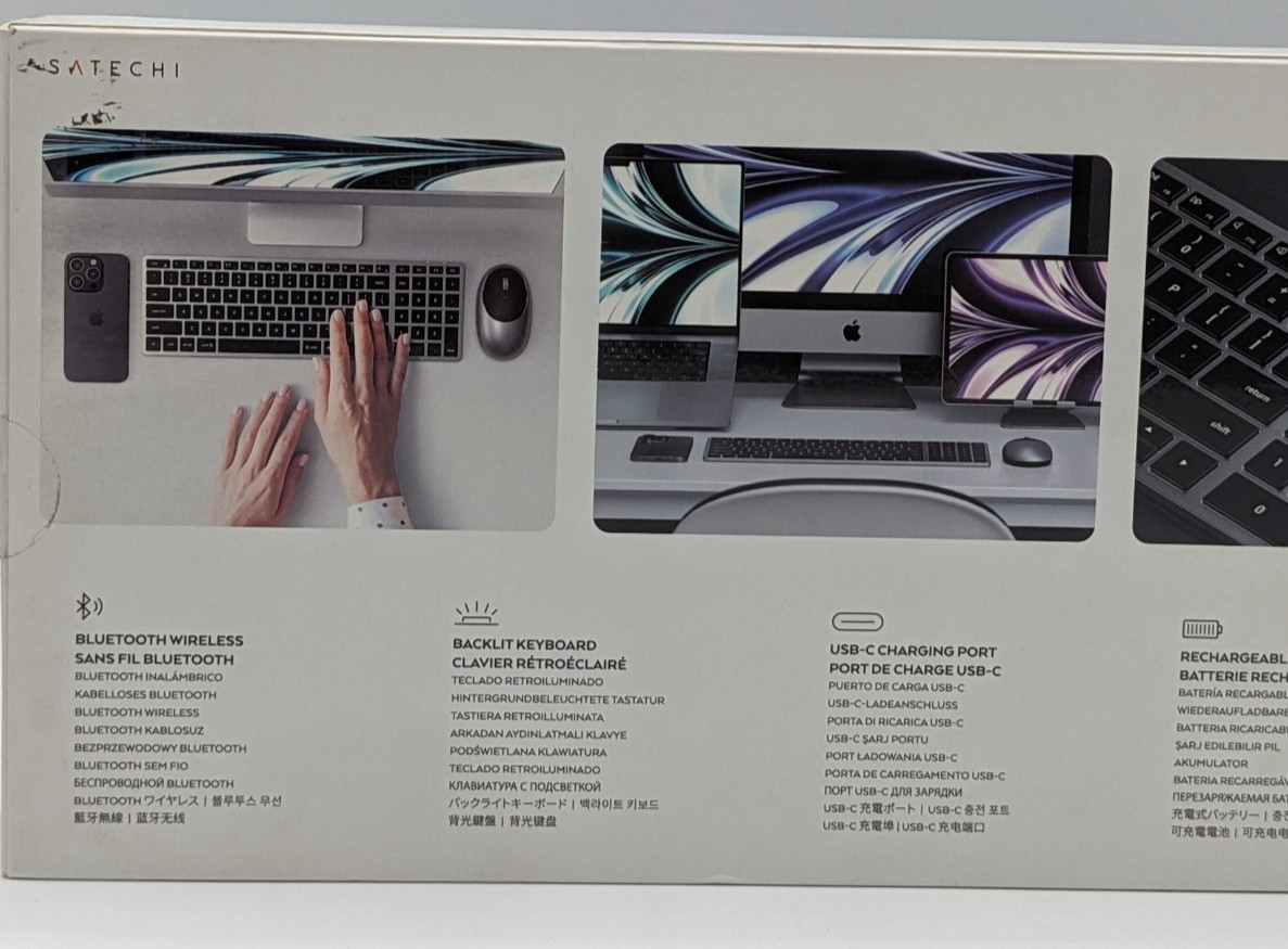 Satechi Slim X2 Bluetooth Backlit Keyboard With Numeric Keypad Space Gray SEALED