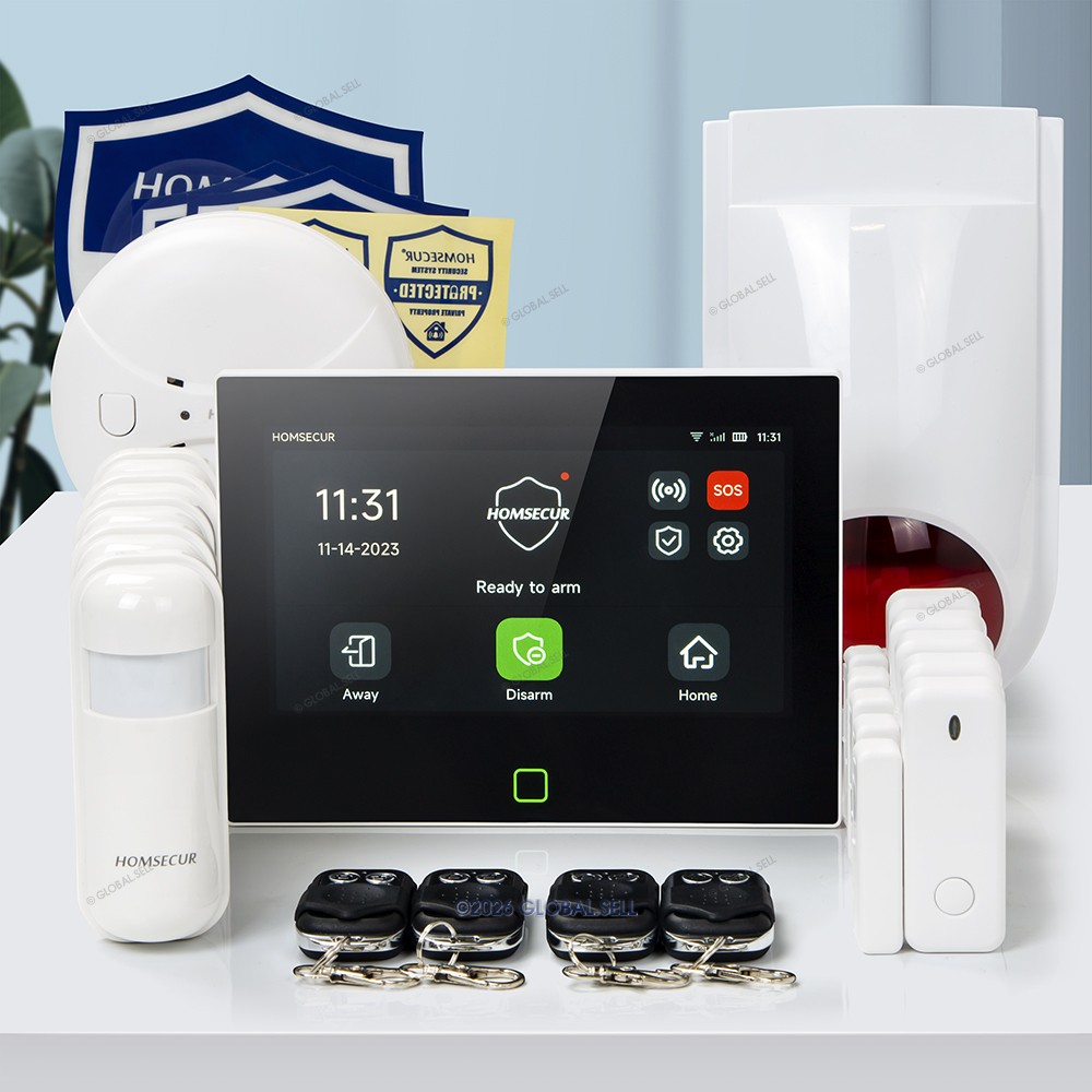 HOMSECUR Wireless WIFI 4G 2G LCD Home 7" Alarm System Touch Screen