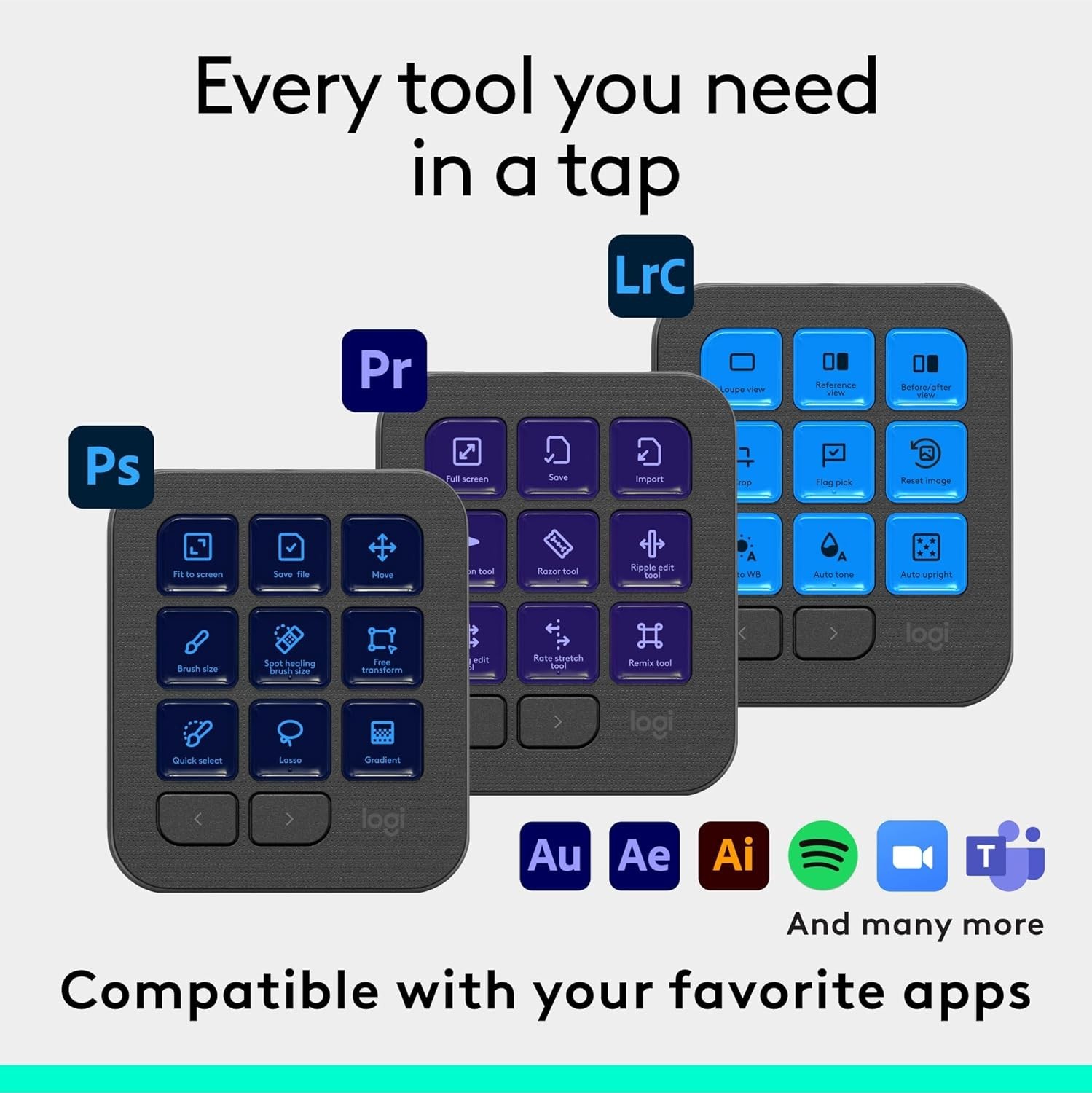 Logitech - MX Creative Console Programmable Keypad, Advanced Dialpad and Keypad