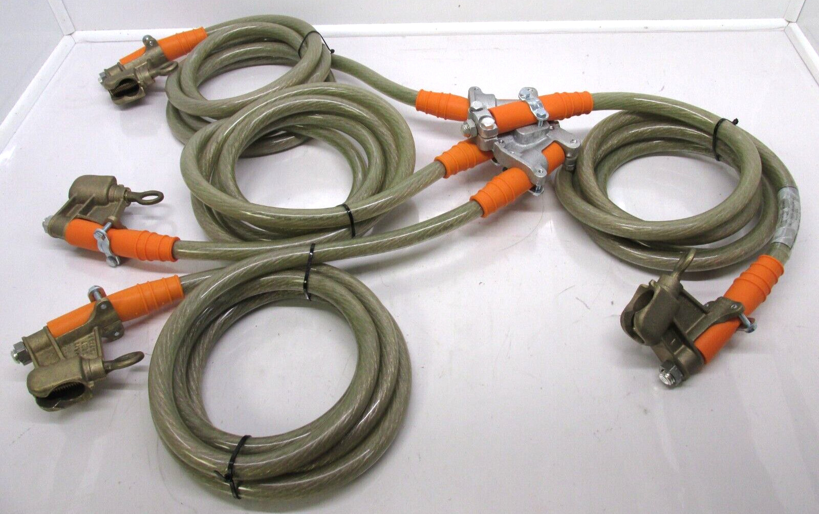 SALISBURY GS5427 Ball Socket 4Way Grounding Set, 10FT Legs, 4 AWG Cable BR.