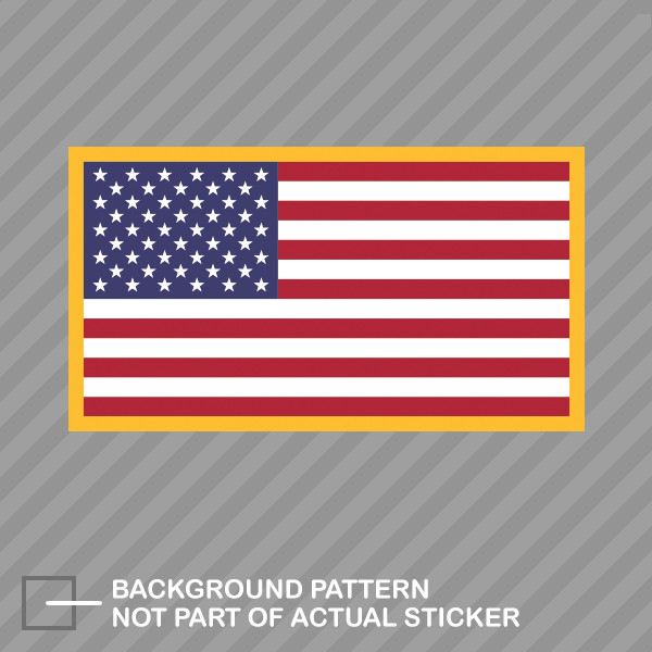 American Flag Gold Border Sticker Decal Vinyl USA America US flags