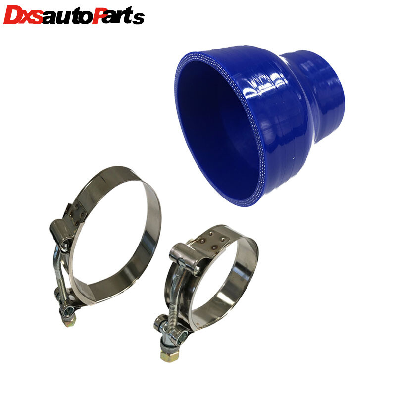 4-Ply Silicone 2.25" to 3" Hose Coupler+2.25" Hose Clamp+3" Hose Clamp Blue New