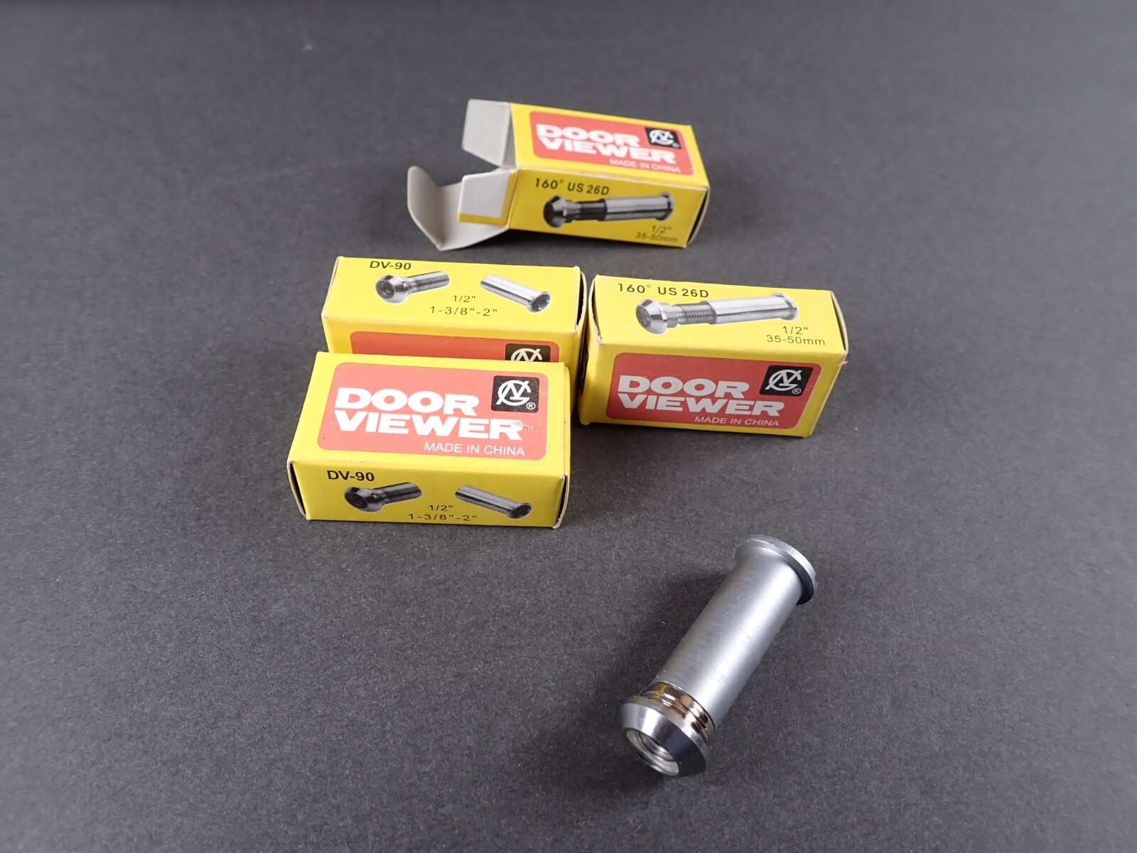 Door Viewer Peepholes 1/2" 160 Degree Satin Nickel 1-3/8" to 2" Thick Door 4 ea
