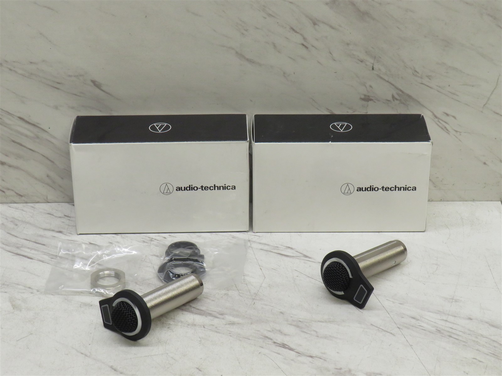 Lot of 2 Audio-Technica ES947C/FM5 5-Pin XLR Boundary Microphones NEW