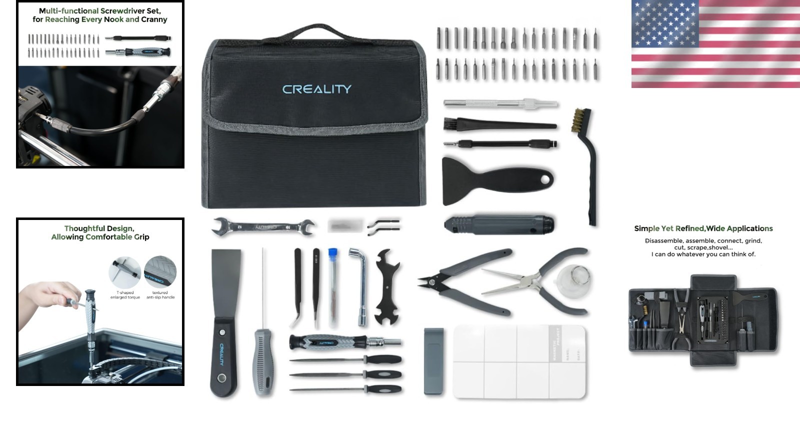 Creality 74-Piece 3D Printer Tool Kit - Efficiency & Organization Redefined
