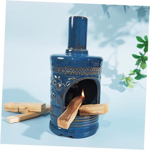Ceramic Bird & Flower Palo Santo Flower and Bird Palo Santo Holder-blue