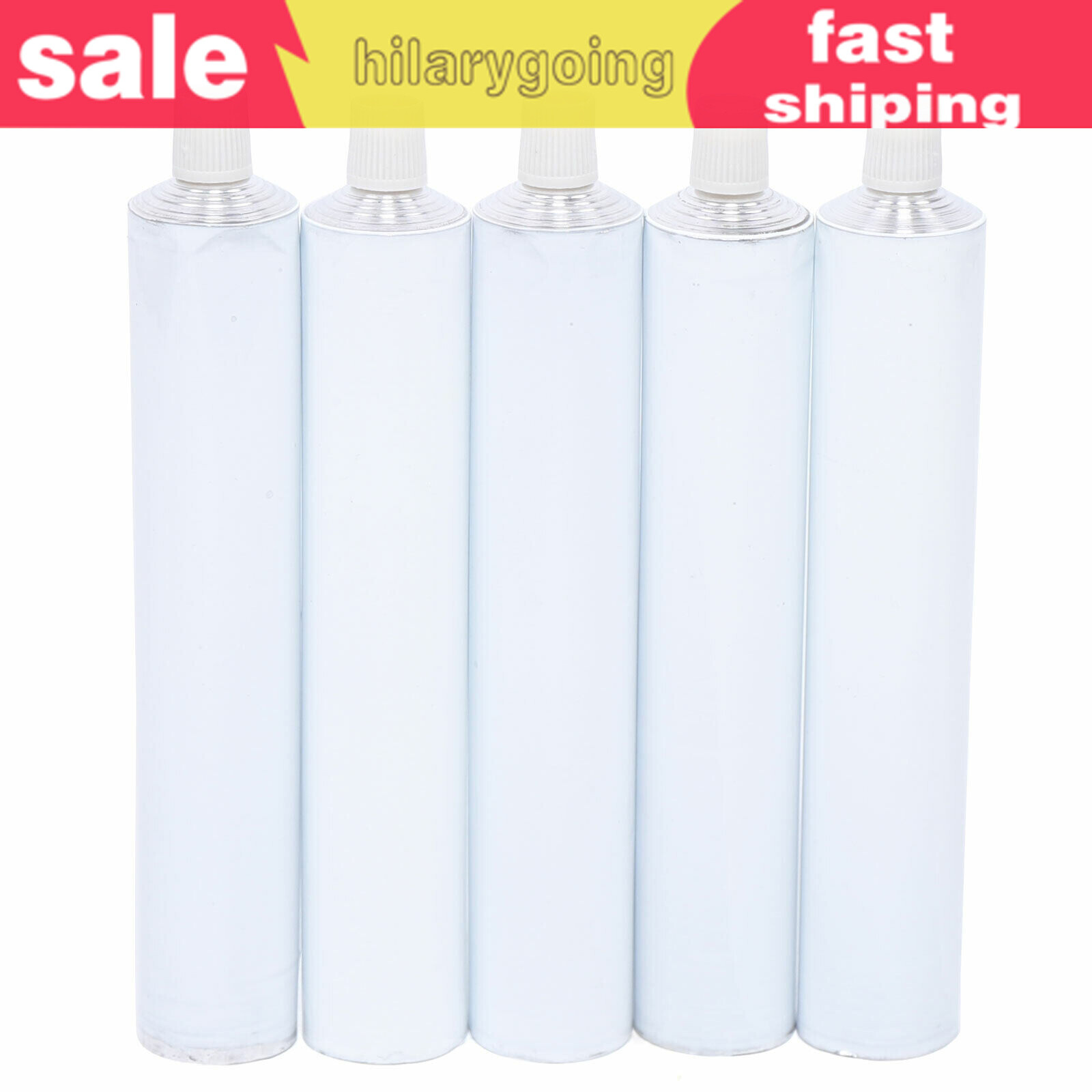 100pcs Portable 100ml Aluminum Empty Toothpaste Tubes With Needle Cap White USA