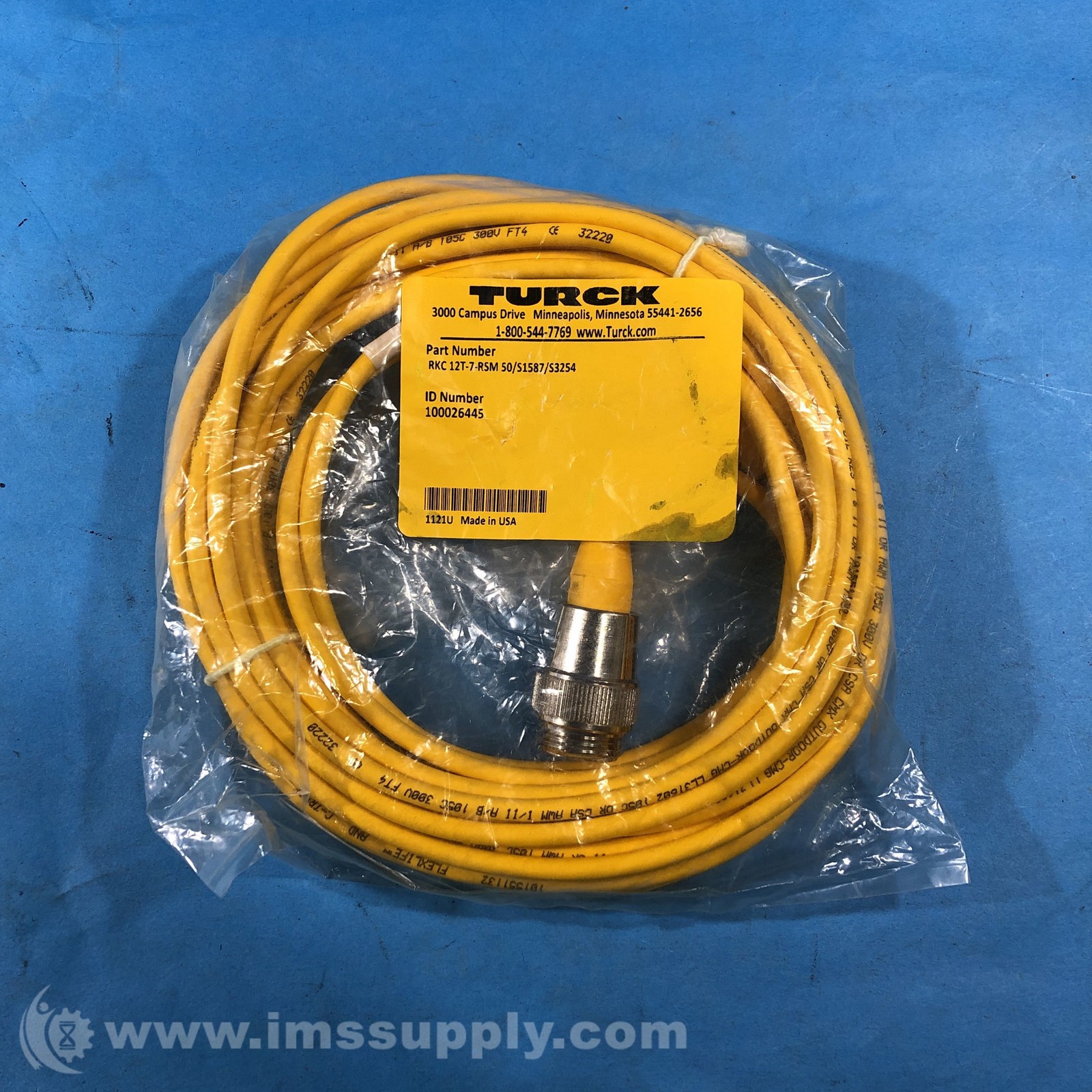 Turck RKC 12T-7-RSM 50/S1587/S3254 Double Ended Cordset FNOB