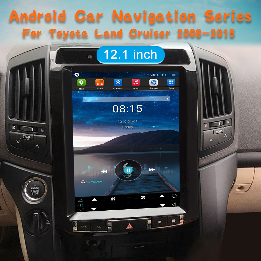 12.1 Inch Android 14 Tesla Car Stereo For Toyota Land Cruiser 2008-2015 player