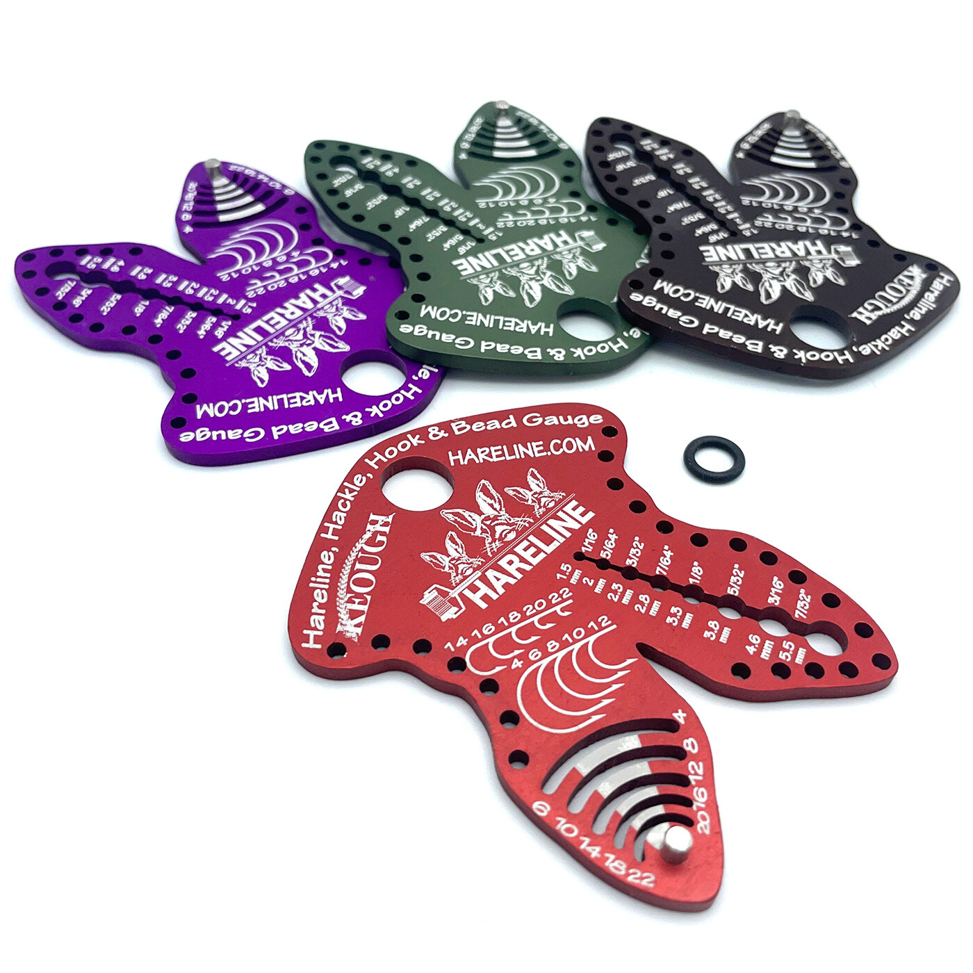 HARELINE HACKLE HOOK & BEAD GAUGE - Fly Tying Size Tool - 3 Colors Available!