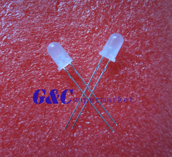 1000Pcs LED F5 DIFFUSED Milk white Round 5MM WHITE LIGHT Super Bright Bulb Lamp