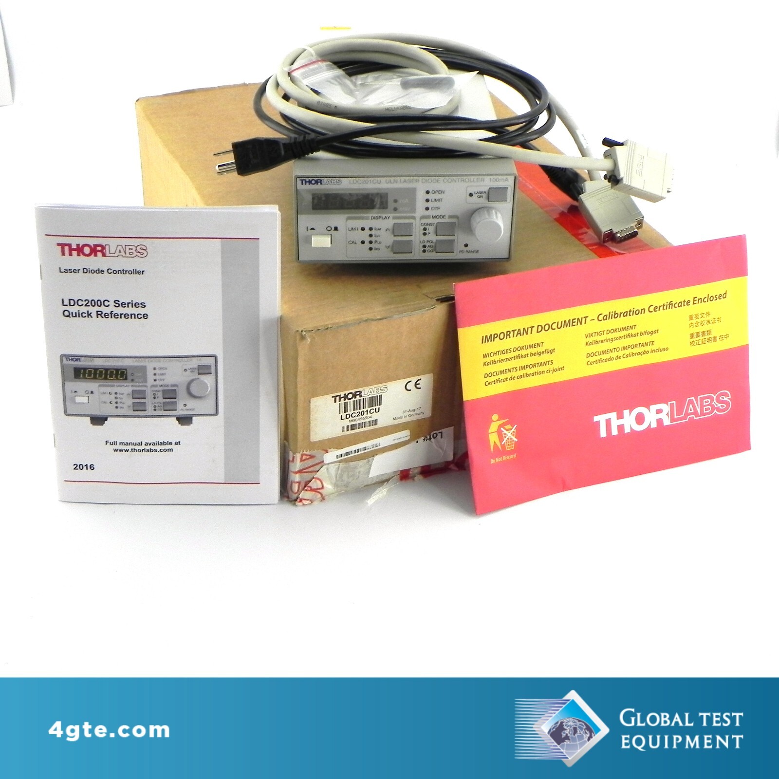 Thorlabs LDC201CU ULN Low-Noise Laser Diode Current Controller 100mA