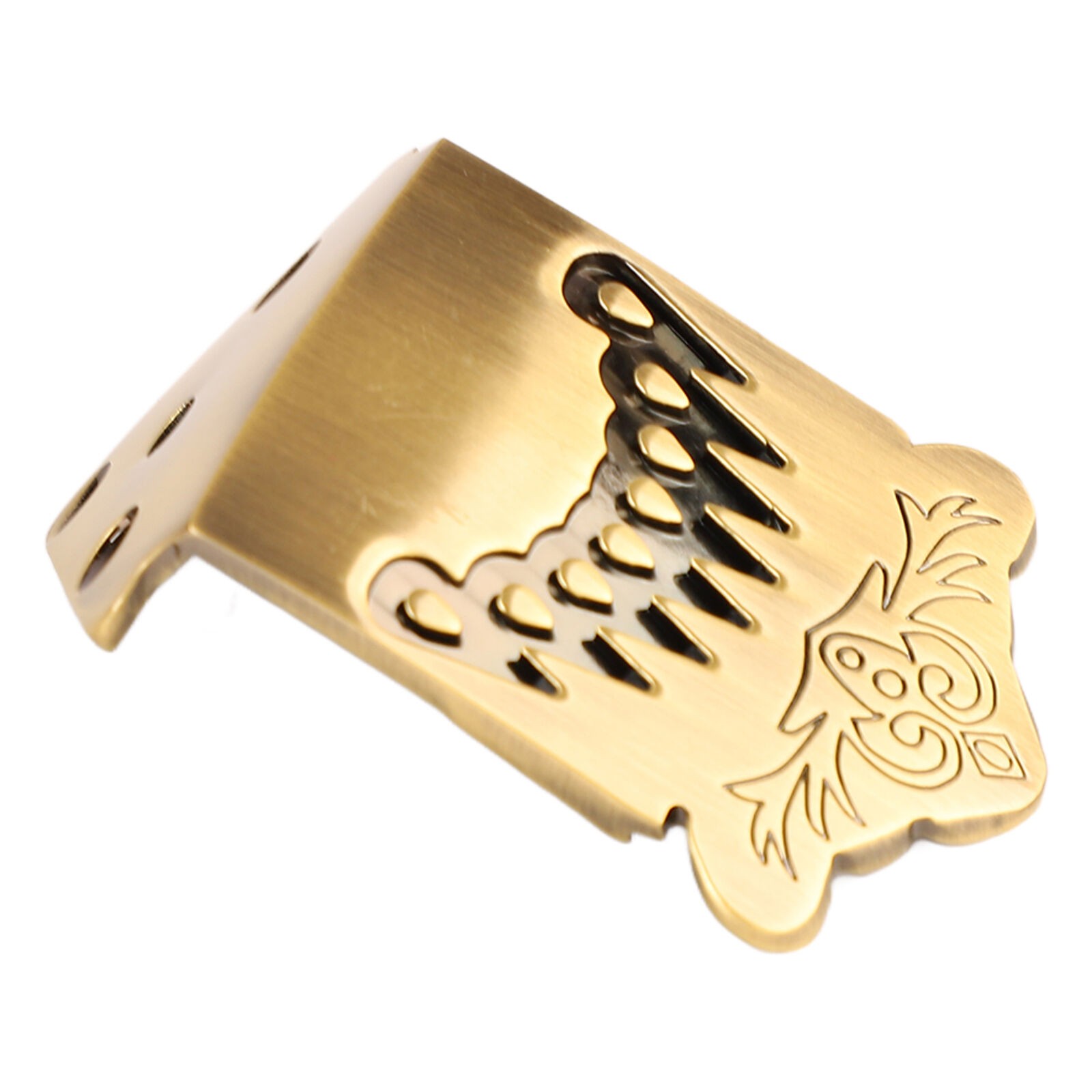 Replacement 8 String Mandolin Tailpiece Feather Pattern Metal Bronze Mandolin