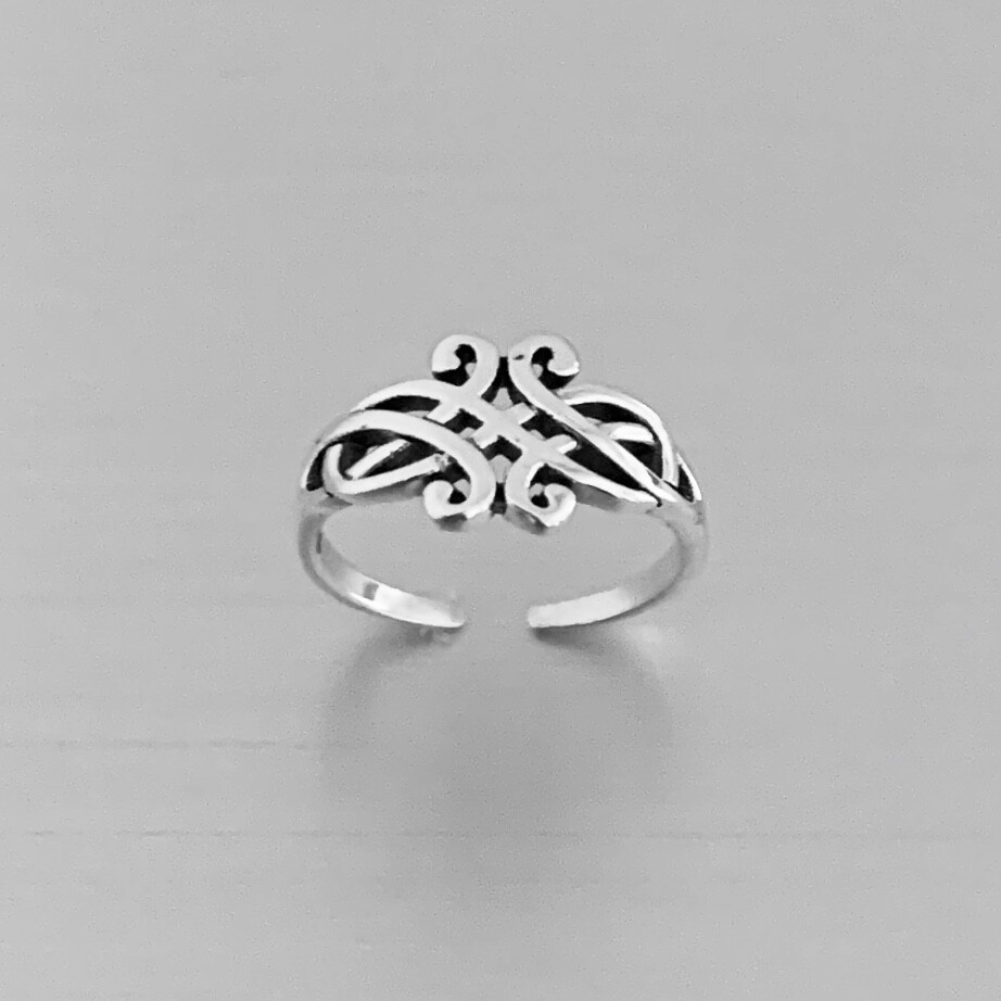 Sterling Silver Celtic Toe Ring, Silver Ring, Celtic Ring, Knot Ring