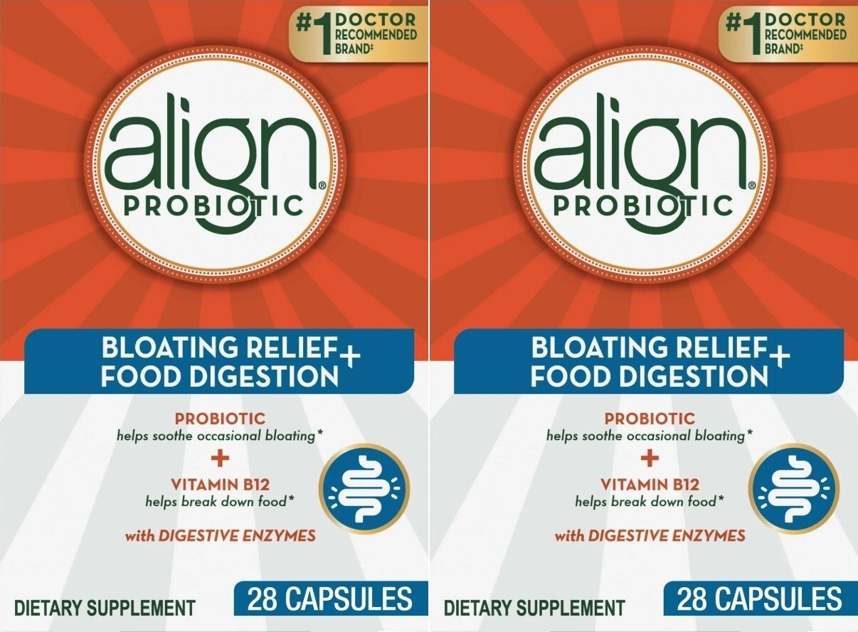 2 X ALIGN - BLOATING RELIEF + FOOD DIGESTION - 28 X 2 = 56 CAPSULES - EXP 1/2027