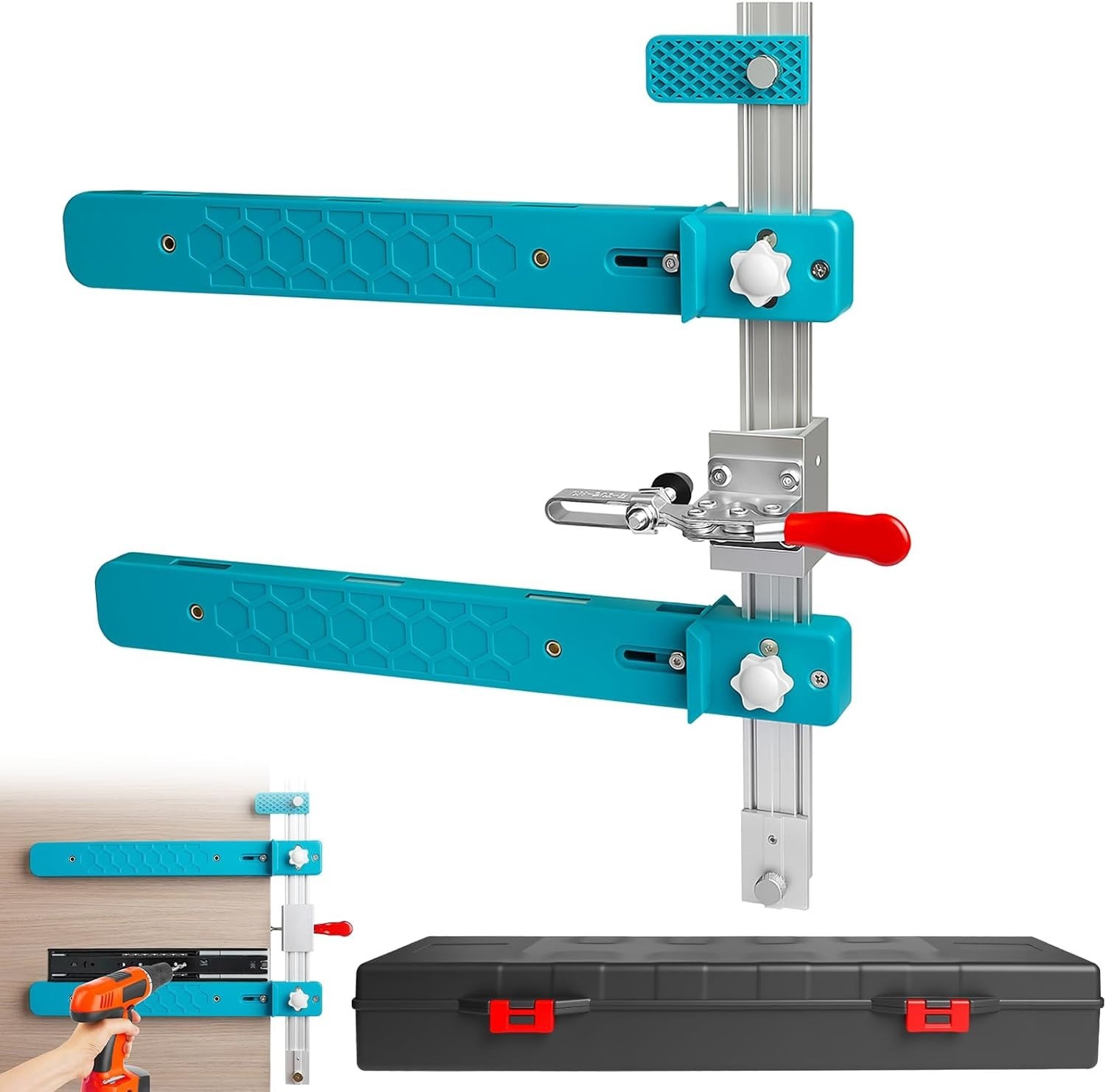 Drawer Slide Jig,  Drawer Slide Installation Tool with Toggle Clamp & Magnetic A