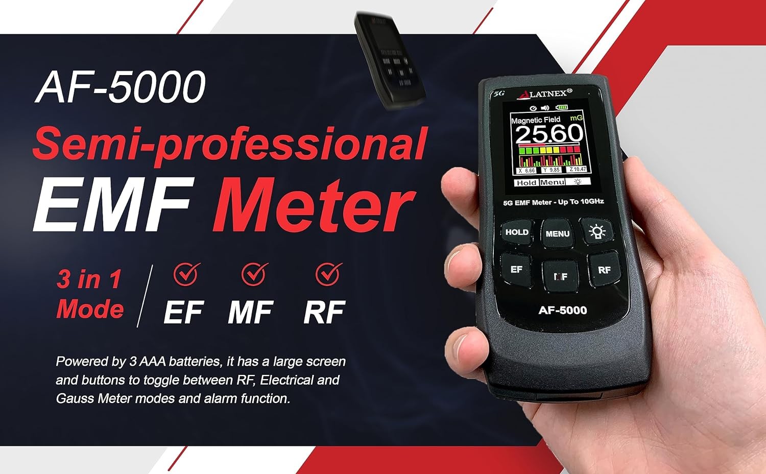 5G EMF Meter RF Detector LATNEX AF-5000 3 Axis