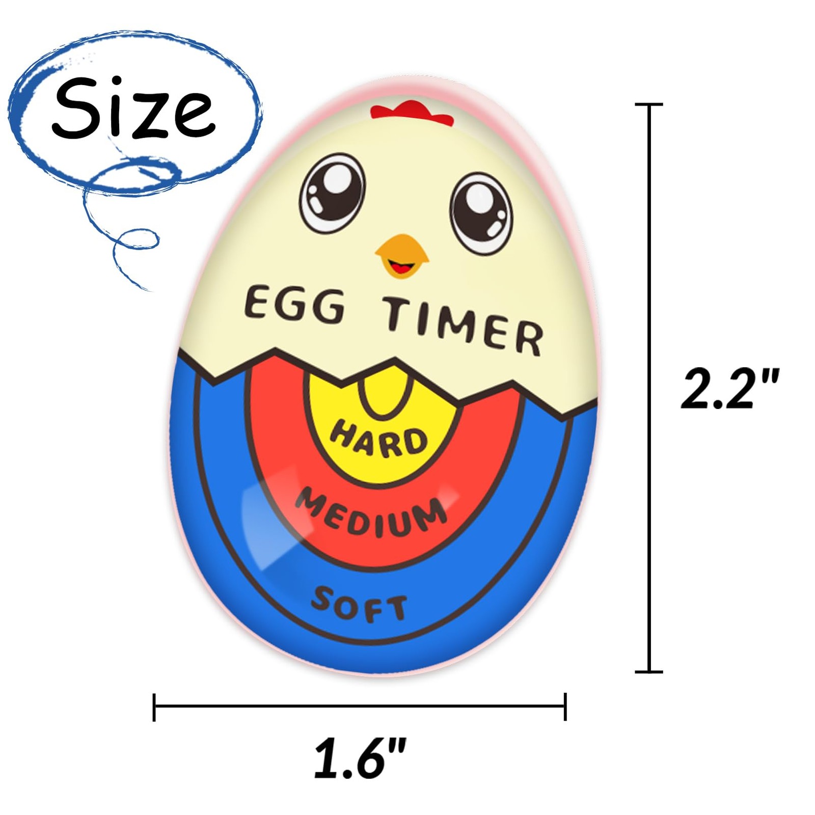 Lasubst Egg Timer for Boiling Eggs that Changes Color When Done, Tricolor, Pa...