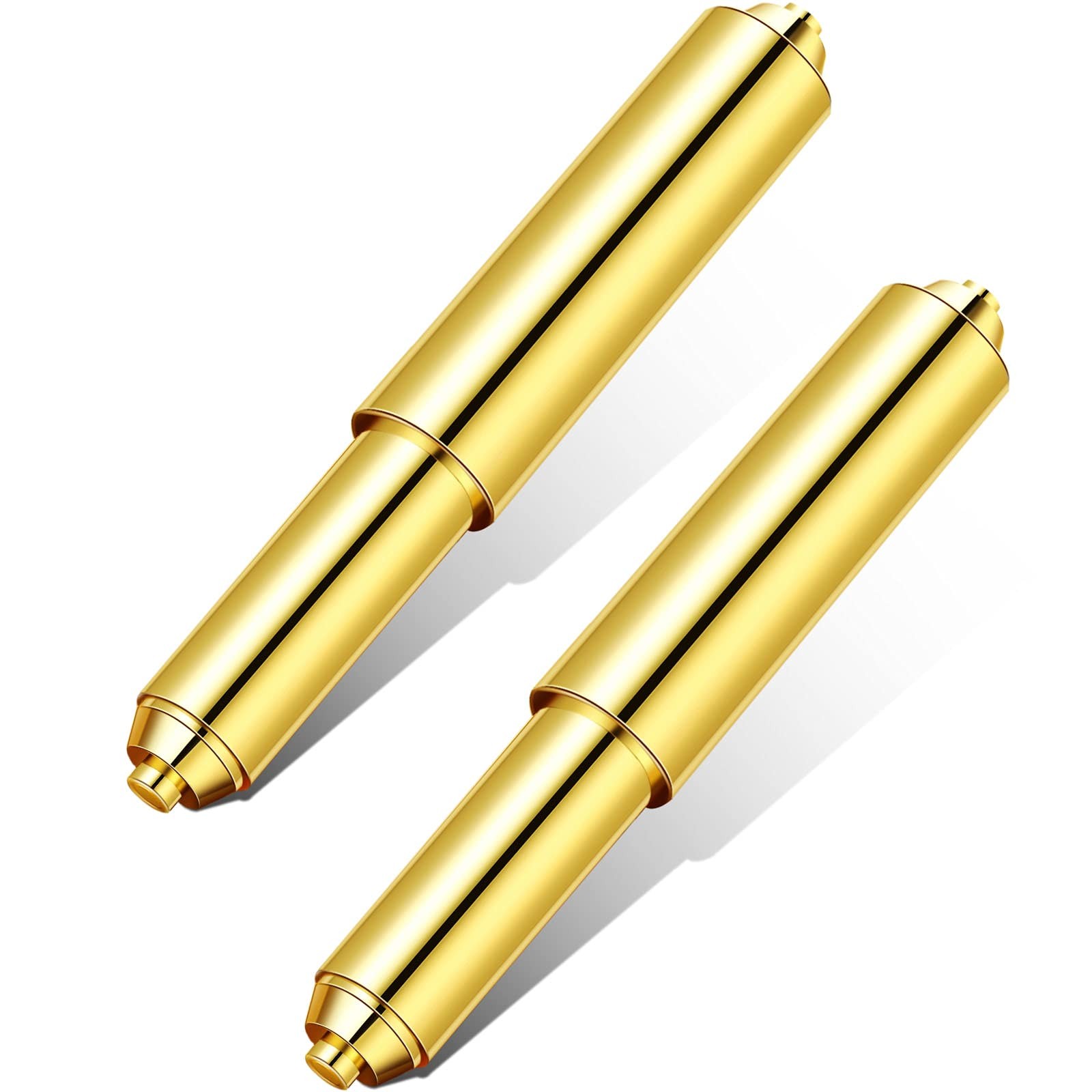 Shappy 2 Pcs Universal Toilet Paper Holder Replacement Rod Spring Loaded Gold