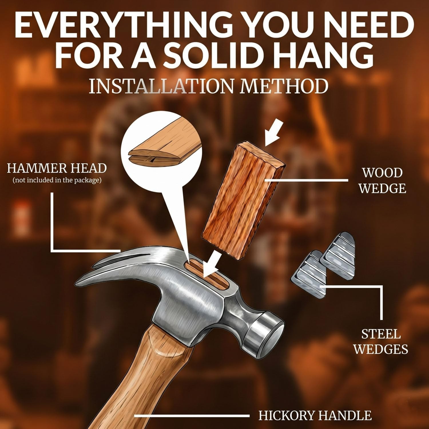 Complete Wood Hammer Handle Replacement for Versatile Tool Use and Durability
