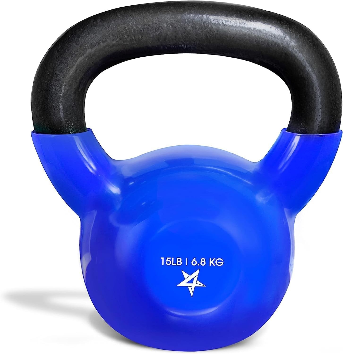 Kettlebell, 5-100 LB Vinyl Coated Cast Iron Strength Training Kettlebells for...