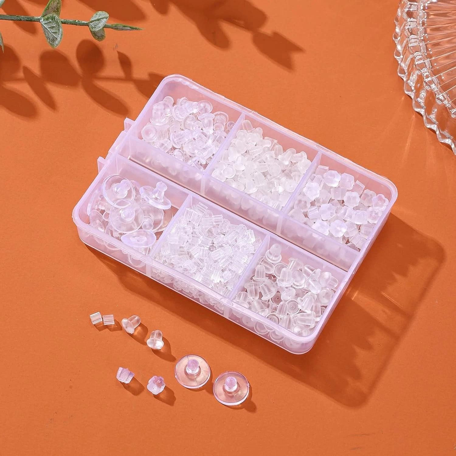 6 Styles Silicone Earring Backs for Studs, 600 Pcs Clear Soft 6 Styles-a | Ebay