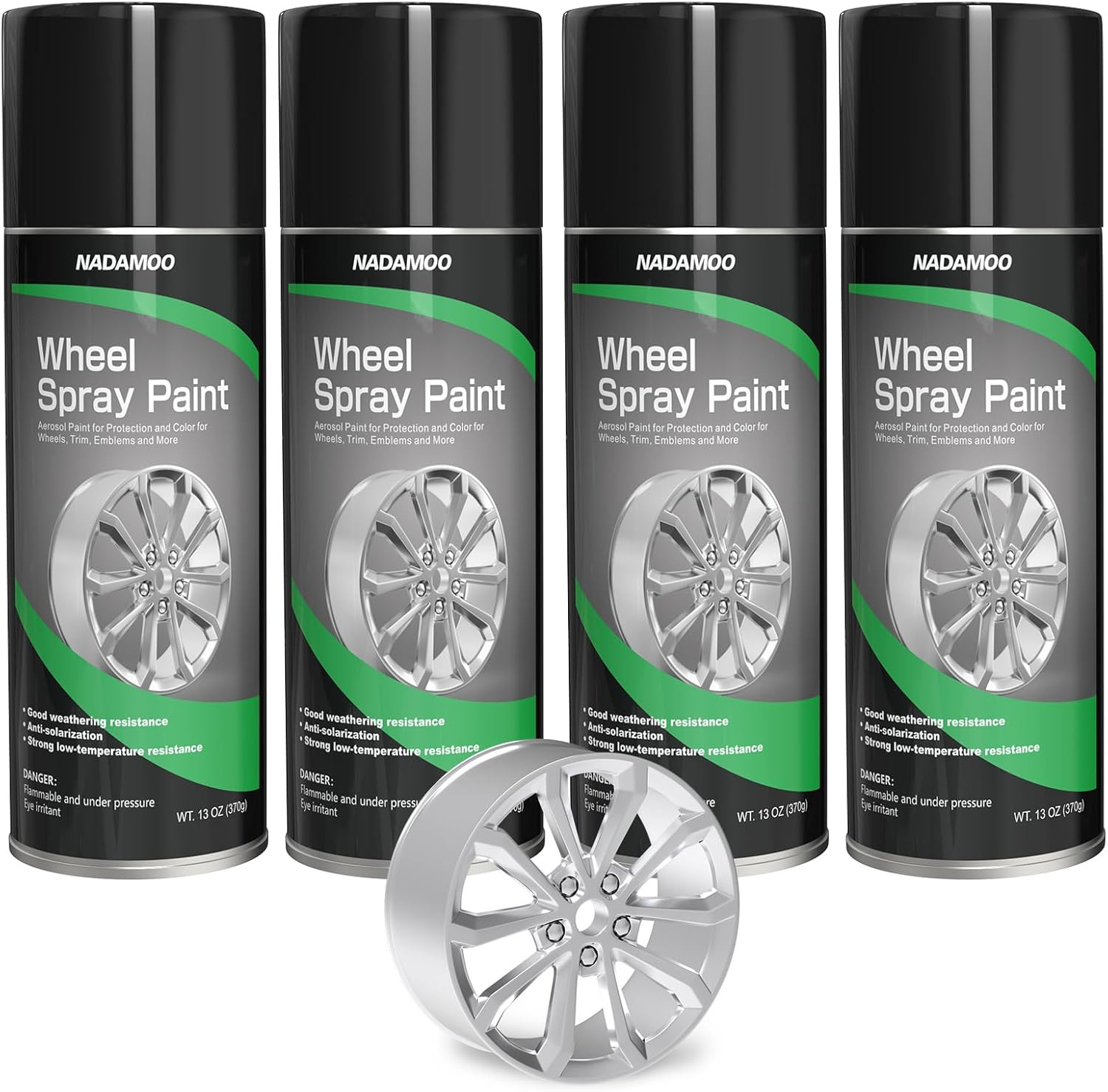 Aluminum Wheel Spray Paint, Semi-gloss Aerosol Car Rim Paint for Recolo