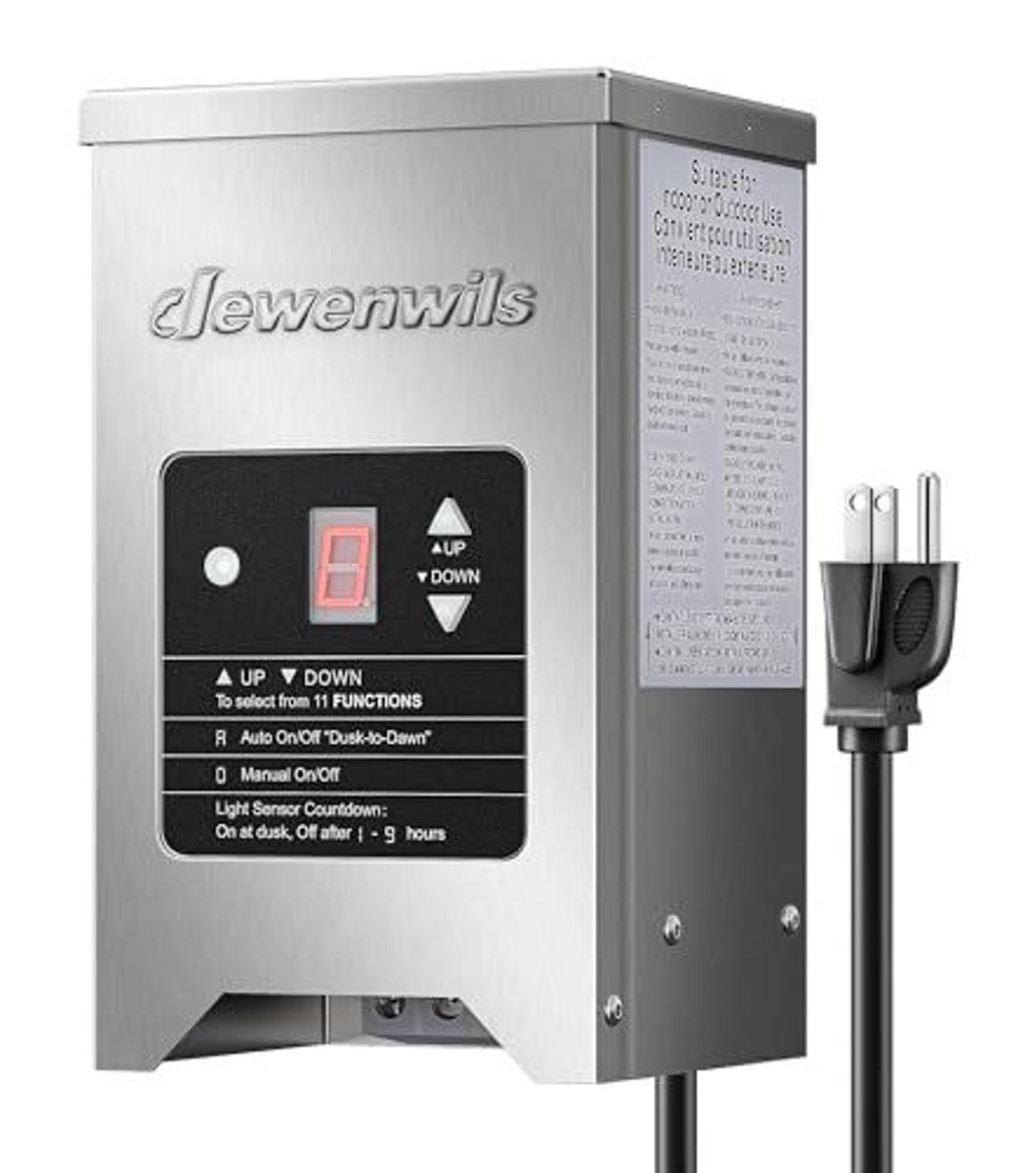 Dewenwils 150W Low Voltage Landscape Transformer Photocell 120V to 12V/15V ETL