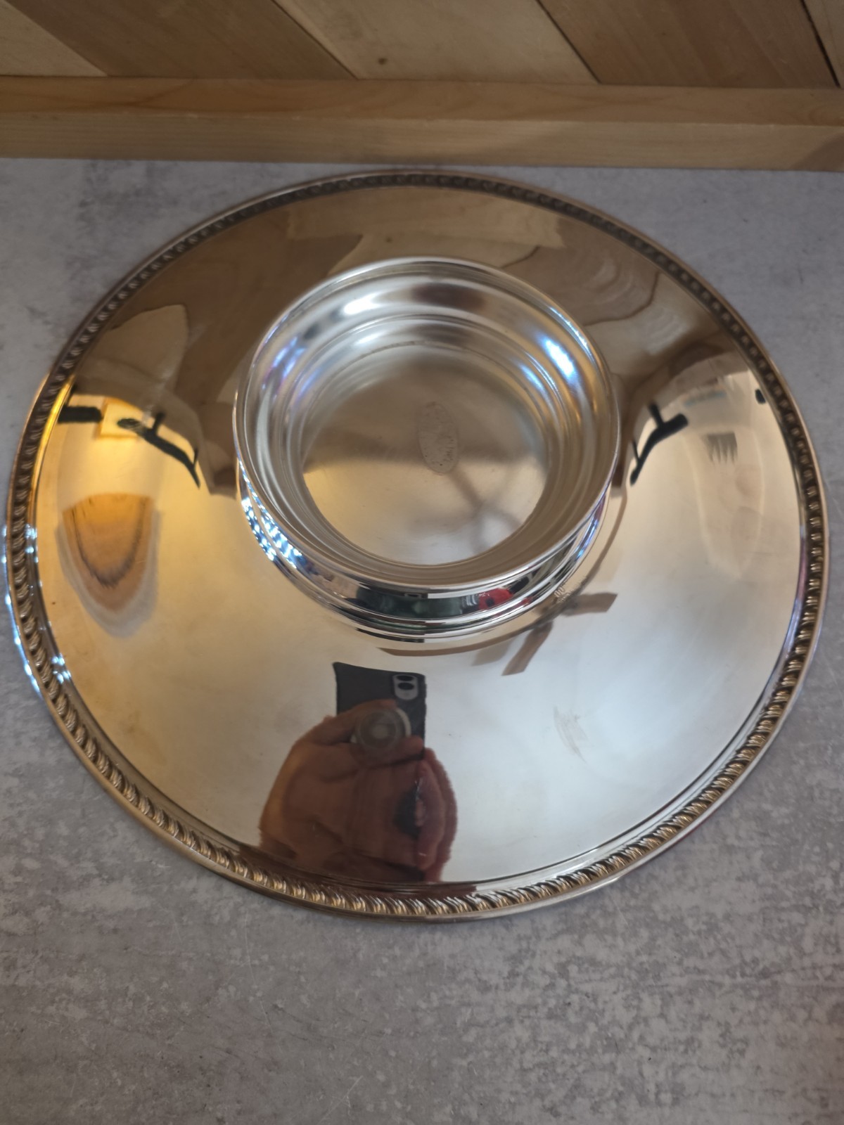 Round Silverplate Dish On Stand, 10" Diameter, 2" Tall